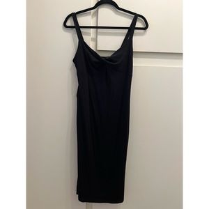 Forever 21 Black Twist Ribbed Midi Dress - Medium